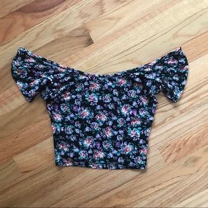 PacSun LA Hearts Floral Print Crop Top Size Small!